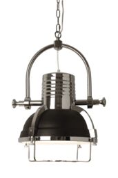 Orsina Industrial Revolution Black Pendant Light, Retro-Style Matte Black & Chrome Finish Lamp, Industrial Lighting - thumbnail 3