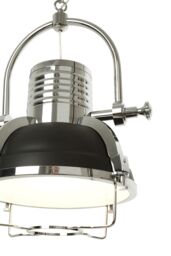 Orsina Industrial Revolution Black Pendant Light, Retro-Style Matte Black & Chrome Finish Lamp, Industrial Lighting - thumbnail 5