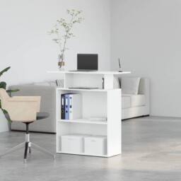 Berkfield Home Reception Desk White 100x40x104 cm Engineered Wood - Size: 100 x 40 x 104 cm - thumbnail 4