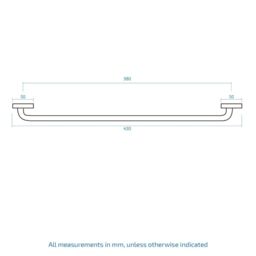 Nes Home 380mm Wall Mounted Chrome Straight Grab Bar Brass in Silver - thumbnail 3