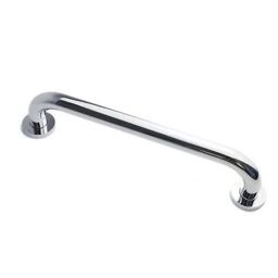 Nes Home 380mm Wall Mounted Chrome Straight Grab Bar Brass in Silver