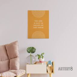 "Artery8 This Home Is Built On Sarcasm & Dark Humour Canvas Wall Art Print in Brown - Size: W12"" x H16""" - thumbnail 3