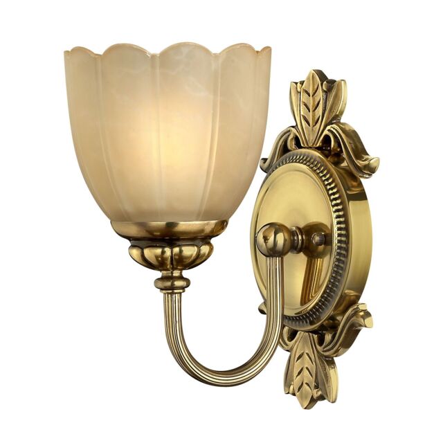 Loops Wall Light Scalloped Marble Etched Amber Shade Burnished Brass LED G9 3.5W in Metallics