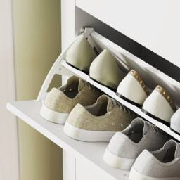 Wyld Haus Makeve 3 Drawer Shoe Cabinet White & Oak Effect Tilt Out Storage - thumbnail 8