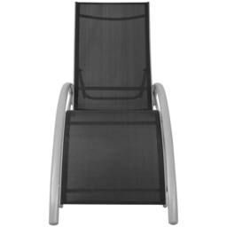 Berkfield Home Sun Loungers with Umbrella Aluminium Black - thumbnail 5