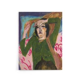 "Artery8 Woman in the Green Blouse Kirchner Canvas Wall Art Print - Size: W18"" x H24""" - thumbnail 1