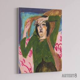 "Artery8 Woman in the Green Blouse Kirchner Canvas Wall Art Print - Size: W18"" x H24""" - thumbnail 2