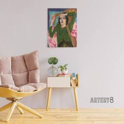 "Artery8 Woman in the Green Blouse Kirchner Canvas Wall Art Print - Size: W18"" x H24""" - thumbnail 3