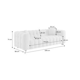 sweeek 3-seater Sofa Upholstered In Textured Boucle Fabric in Terracotta - thumbnail 5