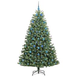 Berkfield Home Realistic Artificial Hinged Christmas Tree Green 210 cm PVC & Metal - thumbnail 1