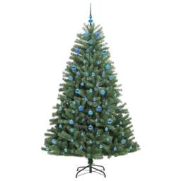 Berkfield Home Realistic Artificial Hinged Christmas Tree Green 210 cm PVC & Metal - thumbnail 4