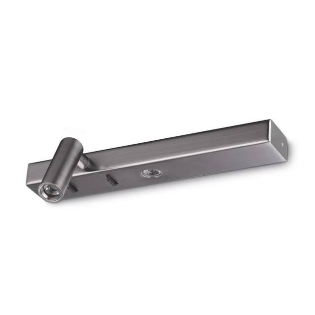 Netlighting Bonne Nuit Left LED Reading Wall Light Nickel 3000K in Grey
