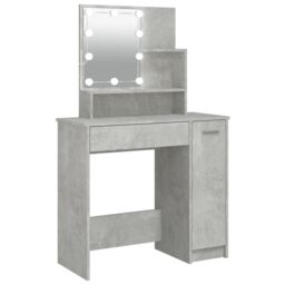 Berkfield Home Dressing Table with LED Concrete Grey 86.5x35x136 cm - thumbnail 2