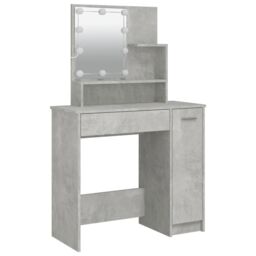 Berkfield Home Dressing Table with LED Concrete Grey 86.5x35x136 cm - thumbnail 3