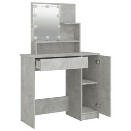 Berkfield Home Dressing Table with LED Concrete Grey 86.5x35x136 cm - thumbnail 4