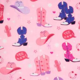 OHS Cowboy Print Flannel Fleece Throw Blanket Soft Bedspread in Pink - Size: 125 cm x 150 cm - thumbnail 5