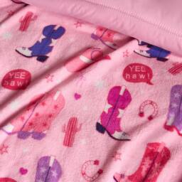 OHS Cowboy Print Flannel Fleece Throw Blanket Soft Bedspread in Pink - Size: 125 cm x 150 cm - thumbnail 2