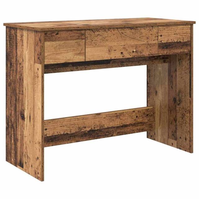 Berkfield Home Dressing Table with Mirror Old Wood 100x45x76 cm in Brown - Size: 100 x 45 x 76 cm - image 1