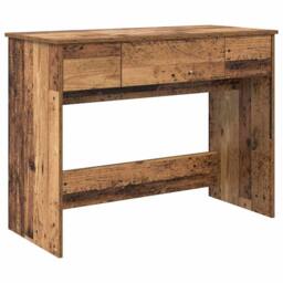 Berkfield Home Dressing Table with Mirror Old Wood 100x45x76 cm in Brown - Size: 100 x 45 x 76 cm - thumbnail 1