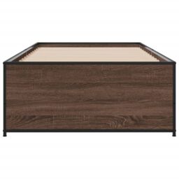 Berkfield Home Bed Frame without Mattress Brown Oak 90x190 cm Single - thumbnail 4