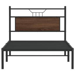 Berkfield Home Decorative Bed Frame without Mattress Brown Oak 100x190 cm Engine - thumbnail 6