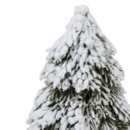 Lemon Pavilion Furniture and Decor Small Snowy Cedar Tree on Wood Block - Plastic - Height 30 cm - Brown - thumbnail 2