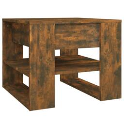Berkfield Home Decorative Coffee Table Smoked Oak 55.5x55x45 cm Engineered Wood in Brown - thumbnail 3