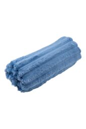 Living and Home Reversible Fluffy Striped Throw Blanket in Blue - Size: Large - thumbnail 7
