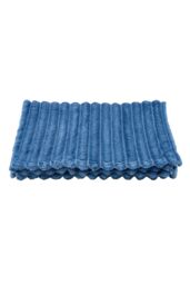Living and Home Reversible Fluffy Striped Throw Blanket in Blue - Size: Large - thumbnail 5