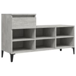 Berkfield Home Shoe Cabinet Concrete Grey 102x36x60 cm Engineered Wood - Size: 102 x 36 x 60 cm - thumbnail 2