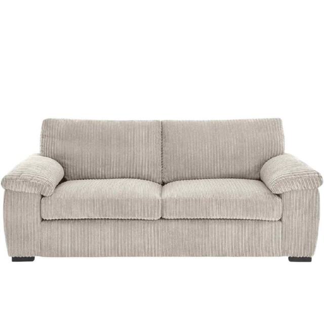 Bliss Furniture Jumbo Cord 3 Seater Sofa with Soft Cord Fabric in Cream - Size: 3 Pack - image 1