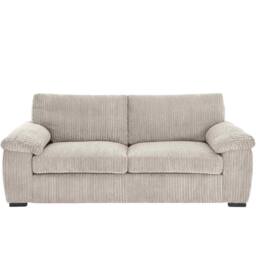 Bliss Furniture Jumbo Cord 3 Seater Sofa with Soft Cord Fabric in Cream - Size: 3 Pack