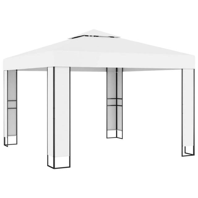 Berkfield Home Gazebo with Double Roof 3x3 m White - image 1
