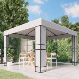 Berkfield Home Gazebo with Double Roof 3x3 m White - thumbnail 2