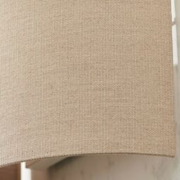 Loops 2 PACK Fabric LED Wall Light Natural Semi Circle Linen Shade Sleek Lamp Fitting - thumbnail 4