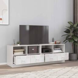 Berkfield Home TV Cabinets 2 pcs White 67x39x44 cm Steel - Size: 67 x 39 x 44 cm - thumbnail 2