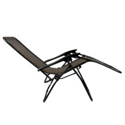 Charles Bentley Foldable Reclining Garden Chair Camping Recliner Lounger Grey - thumbnail 5