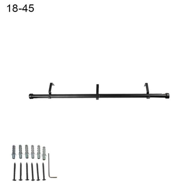 Kelvenix 18-45 inch Extendable Eyelet Metal Curtain Pole Rail in Black - image 1