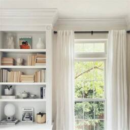 Kelvenix 18-45 inch Extendable Eyelet Metal Curtain Pole Rail in Black - thumbnail 6