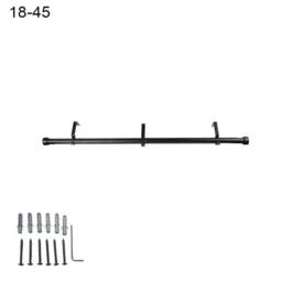 Kelvenix 18-45 inch Extendable Eyelet Metal Curtain Pole Rail in Black