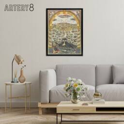 "Artery8 Map Salvation Army 1910 Work For All Framed Canvas Wall Art Print - Size: W12"" x H16""" - thumbnail 3