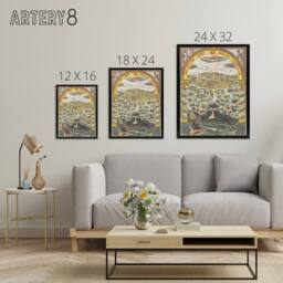 "Artery8 Map Salvation Army 1910 Work For All Framed Canvas Wall Art Print - Size: W12"" x H16""" - thumbnail 4