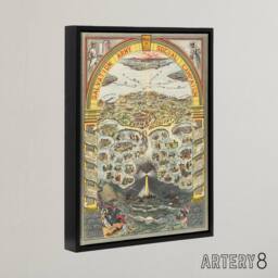 "Artery8 Map Salvation Army 1910 Work For All Framed Canvas Wall Art Print - Size: W12"" x H16""" - thumbnail 2