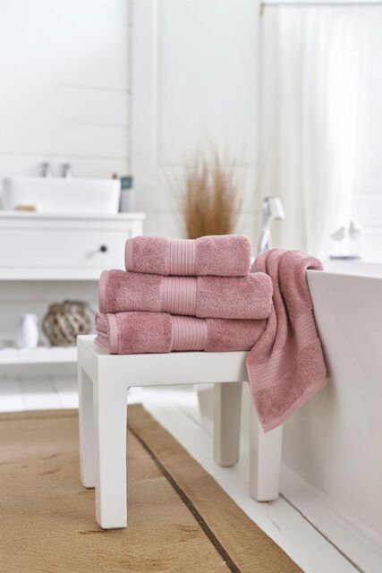 Deyongs Bliss Pima Supersoft Fluffy Cotton 650gsm Towels in Light Pink - Size: Bath Sheet - image 1