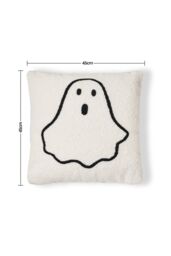 BHS Halloween Ghost Tufted Cushion in White - Size: 43 cm x 43 cm - thumbnail 4