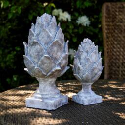 Madison & Mayfair Large Resin Artichoke Ornament in Grey