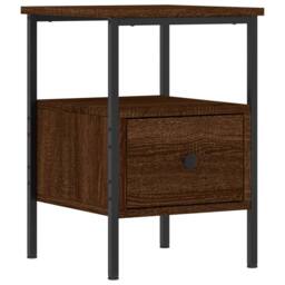 Berkfield Home Durable Bedside Cabinet Brown Oak 34x36x50 cm Engineered Wood - Size: 34 x 36 x 50 cm - thumbnail 3