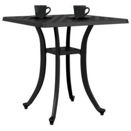 Berkfield Home Garden Table Black 53x53x53 cm Cast Aluminium - Size: 53 x 53 x 53 cm - thumbnail 4
