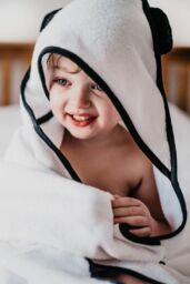 Panda London Panda Bamboo Hooded Towel in Black - thumbnail 4