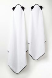 Panda London Panda Bamboo Hooded Towel in Black - thumbnail 2